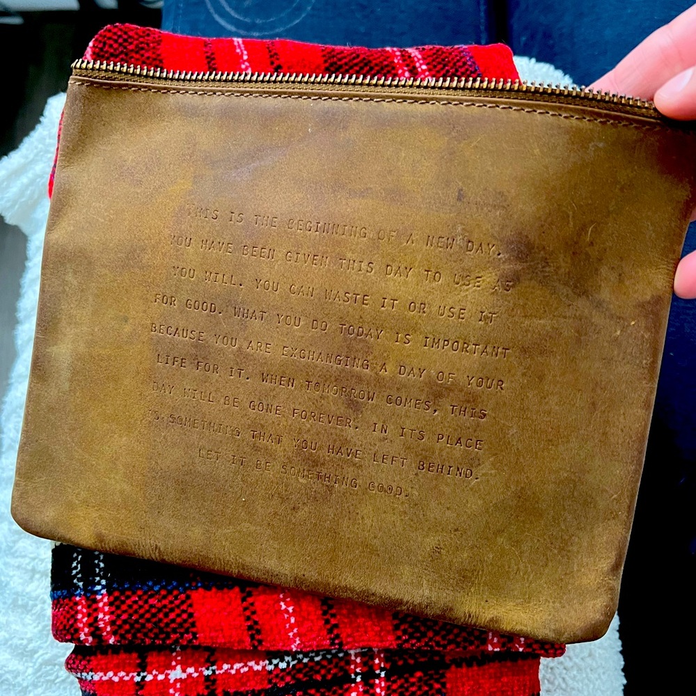 Sugarboo & Co Leather Zip pouch with Quote ♥️